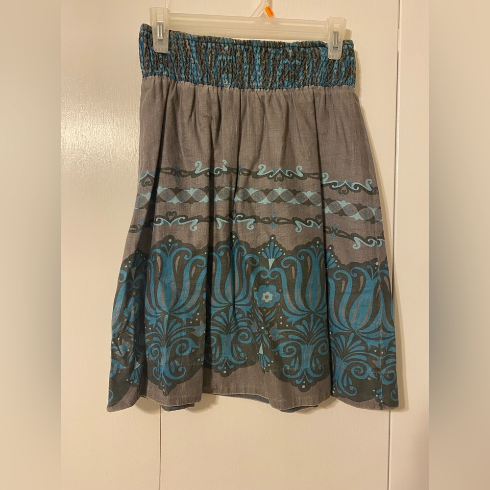 Free People Gray and Teal Skirt